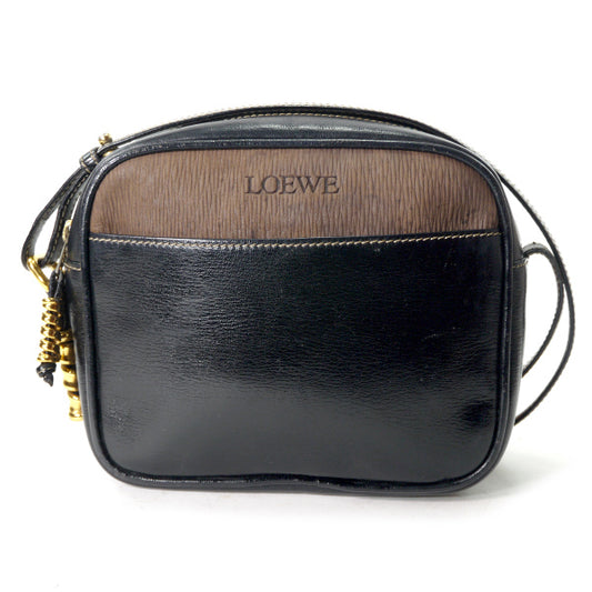 LOEWE　ベラスケス コンビレザーショルダー（茶×黒）