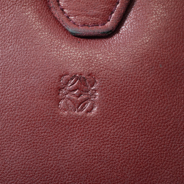 LOEWE　アナグラムロゴ ラム革長財布（ボルドー）