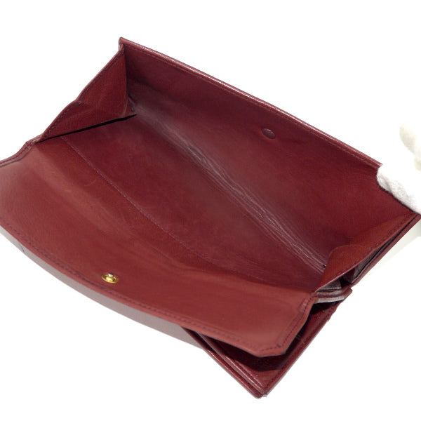 LOEWE　アナグラムロゴ ラム革長財布（ボルドー）