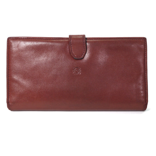 LOEWE　アナグラムロゴ ラム革長財布（ボルドー）
