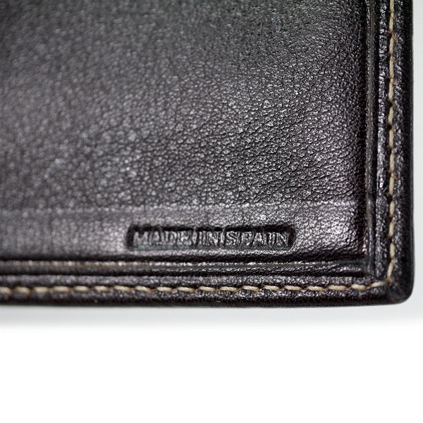 LOEWE　アナグラムロゴ スエードがま口折り財布（茶）