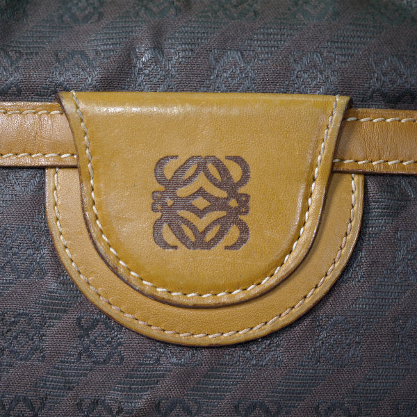 LOEWE ロゴグラム バイカラーショルダー（茶×キャメル）