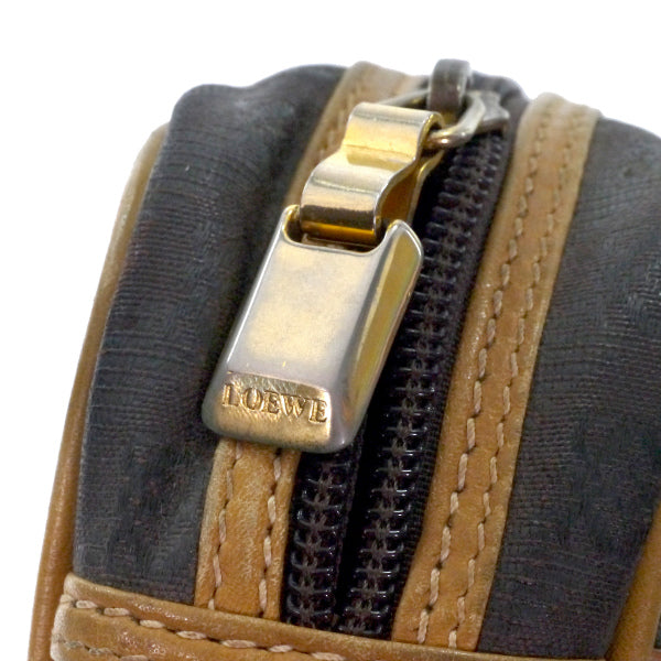 LOEWE ロゴグラム バイカラーショルダー（茶×キャメル）