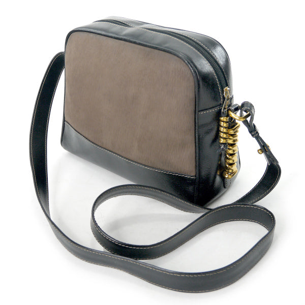 LOEWE　ベラスケス コンビレザー半円ショルダー（茶×黒）