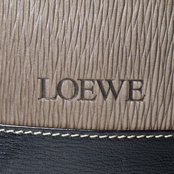 LOEWE　ベラスケス コンビレザー半円ショルダー（茶×黒）
