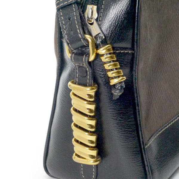 LOEWE　ベラスケス コンビレザー半円ショルダー（茶×黒）