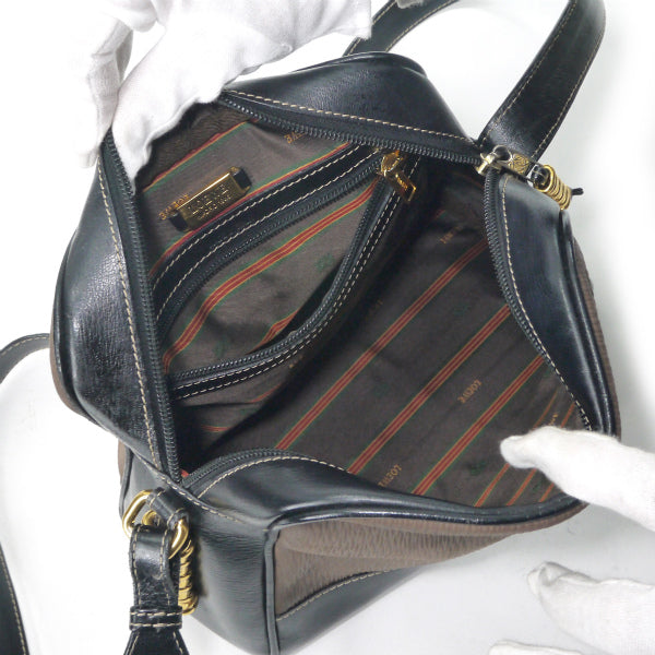 LOEWE　ベラスケス コンビレザー半円ショルダー（茶×黒）
