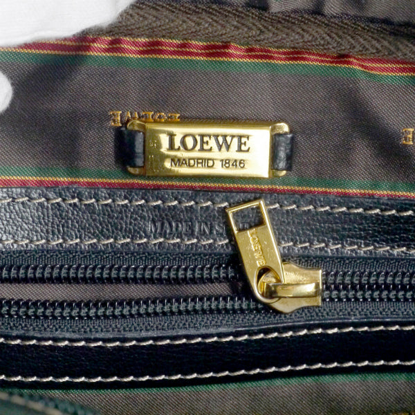 LOEWE　ベラスケス コンビレザー半円ショルダー（茶×黒）