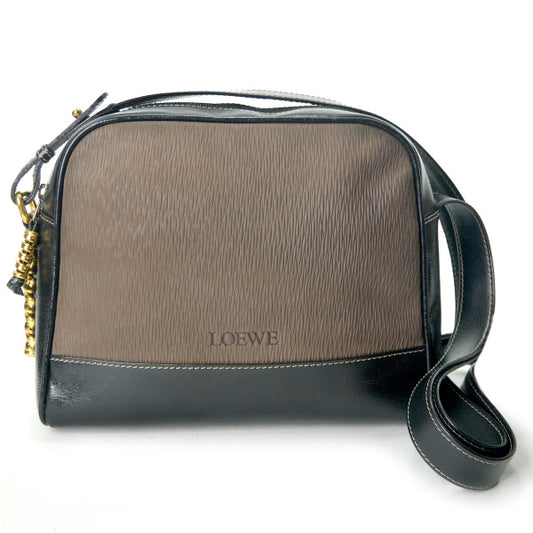 LOEWE　ベラスケス コンビレザー半円ショルダー（茶×黒）