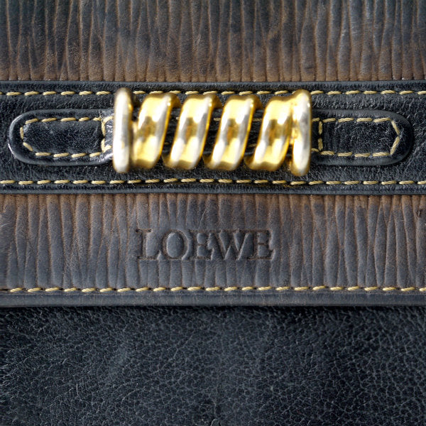 LOEWE　ベラスケス ２つ折り財布（茶×黒）