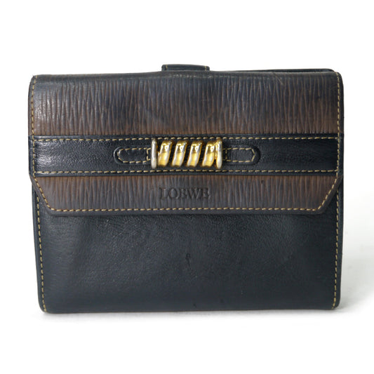 LOEWE　ベラスケス ２つ折り財布（茶×黒）