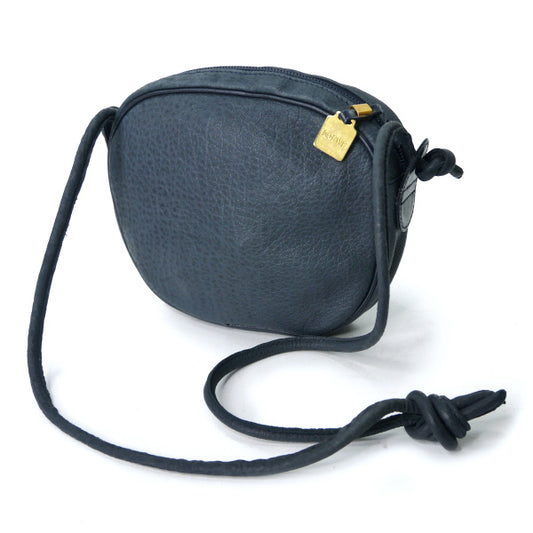 LOEWE　アナグラムロゴ総革ミニポシェット（紺）