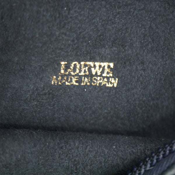 LOEWE　アナグラムロゴ総革ミニポシェット（紺）