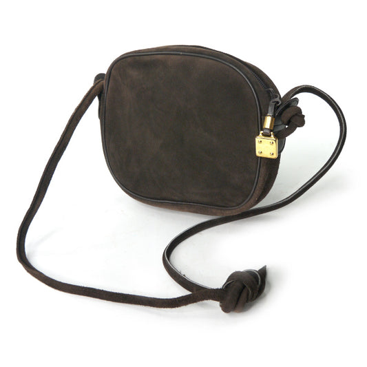 LOEWE　アナグラムロゴ スエードミニポシェット（オリーブカーキ）