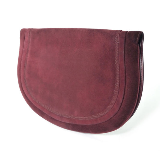 LOEWE　アナグラムロゴ スエード半円クラッチ（ボルドー）