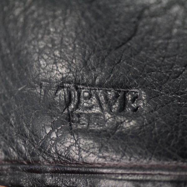 LOEWE　アナグラムロゴ ラム革がま口折財布（黒）