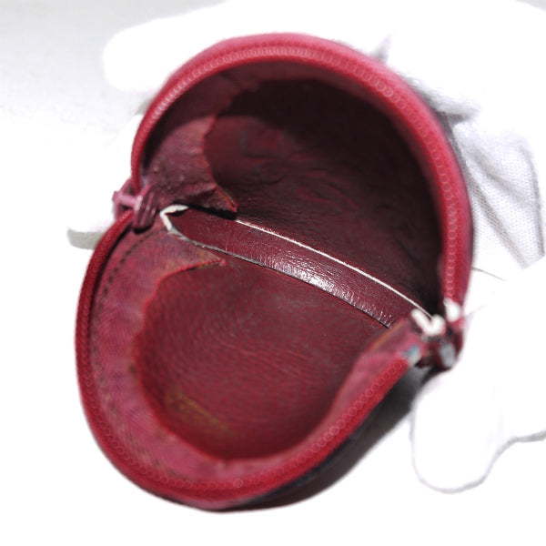 LOEWE　アナグラムロゴ スエードコインケース（ボルドー）