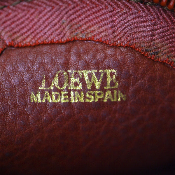 LOEWE　アナグラムロゴ スエードコインケース（ボルドー）