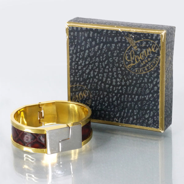 LOEWE ゴールド×クロコレザー ブレスレット（箱付き ）