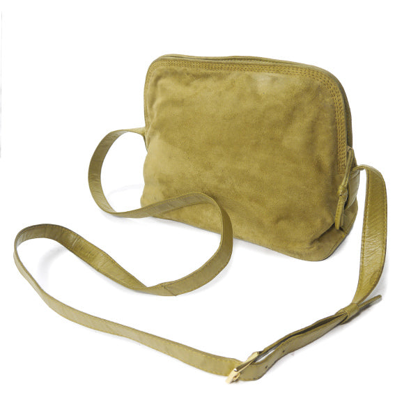 LOEWE　アナグラムロゴ スエード半円ショルダー（オリーブ）
