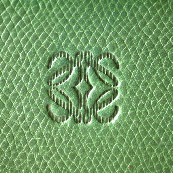 LOEWE　アナグラムロゴ レザー折り財布（緑）