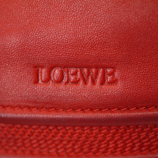 LOEWE ロゴライン巾着ナッパレザーショルダー（赤）