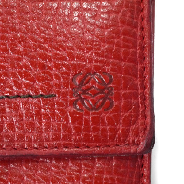 LOEWE　アナグラムロゴ ミドル財布（赤）