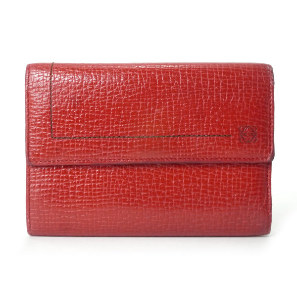 LOEWE　アナグラムロゴ ミドル財布（赤）