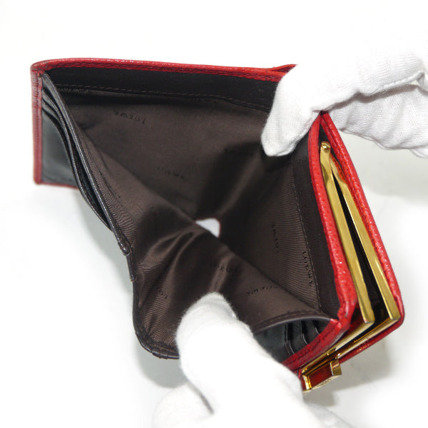 LOEWE　アナグラムロゴ がま口ミドル財布（赤）