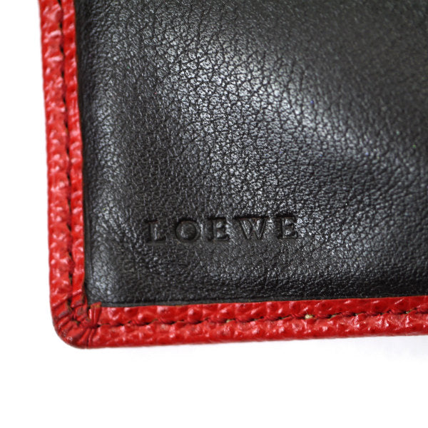 LOEWE　アナグラムロゴ がま口ミドル財布（赤）