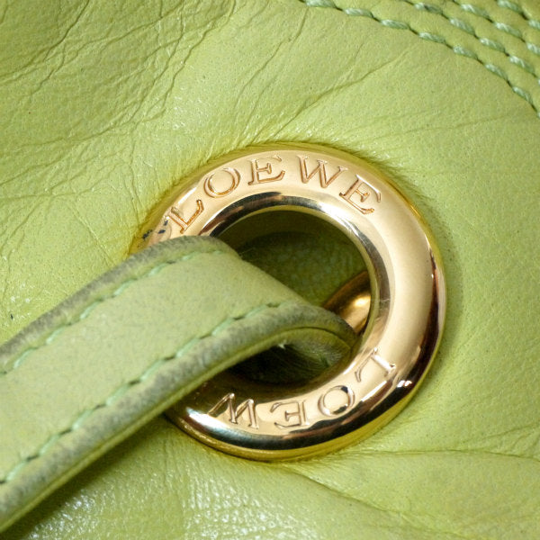 LOEWE　レア!!総革アコーディオンWショルダー（ライム）
