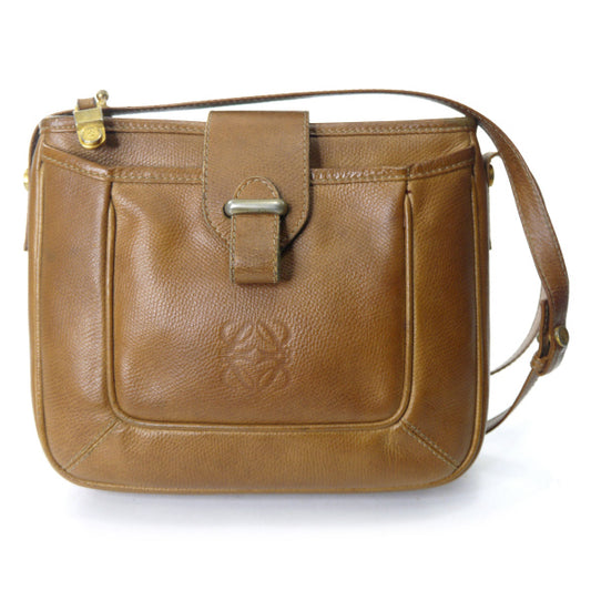 LOEWE　アナグラムロゴ スクエアミニショルダー（茶）