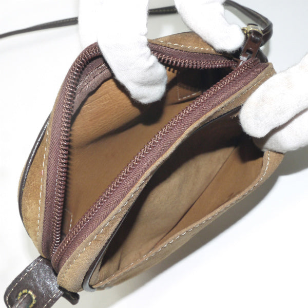 LOEWE　アナグラムロゴ スエードゴルフポシェット（ベージュ）