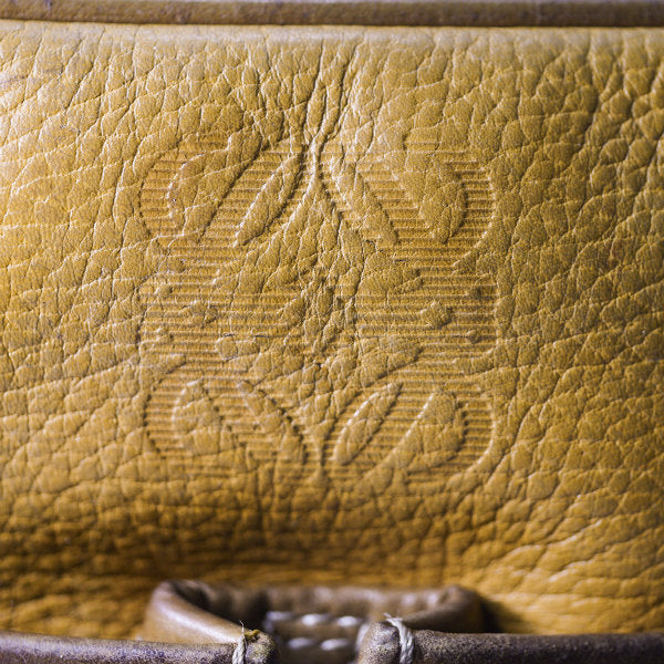 LOEWE　ステッチリボン総革2WAYバッグ（黄）