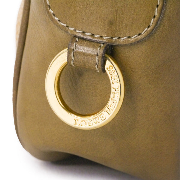 LOEWE　ステッチリボン総革2WAYバッグ（黄）