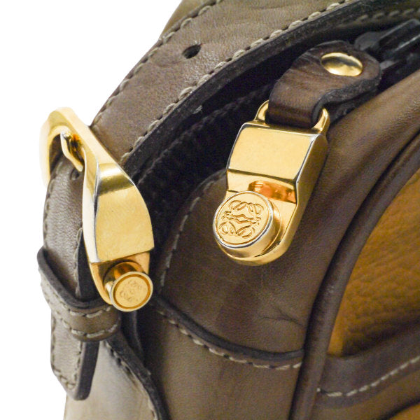 LOEWE　ステッチリボン総革2WAYバッグ（黄）