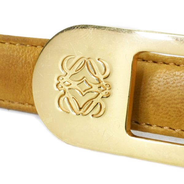 LOEWE　アナグラムロゴバックル レザー細ベルト（黄）