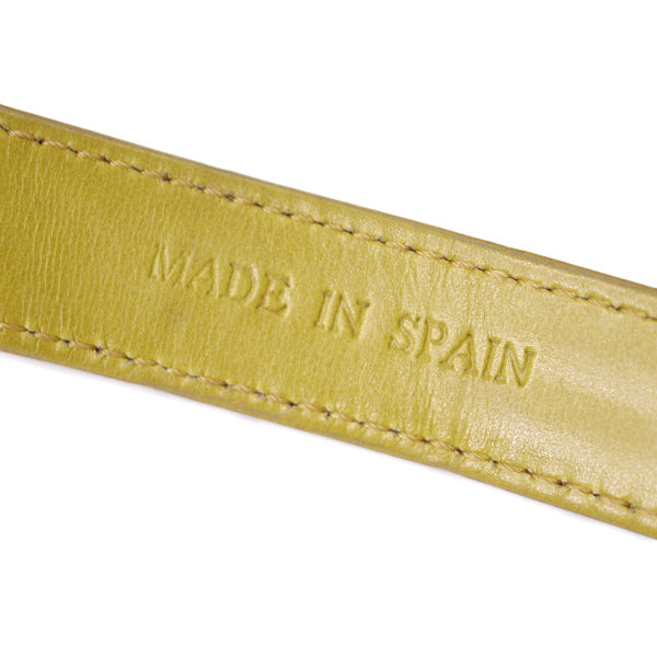 LOEWE　アナグラムロゴバックル レザー細ベルト（黄）