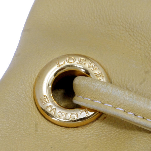 LOEWE　巾着レザーショルダー（イエロー）