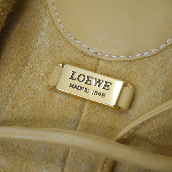 LOEWE　巾着レザーショルダー（イエロー）