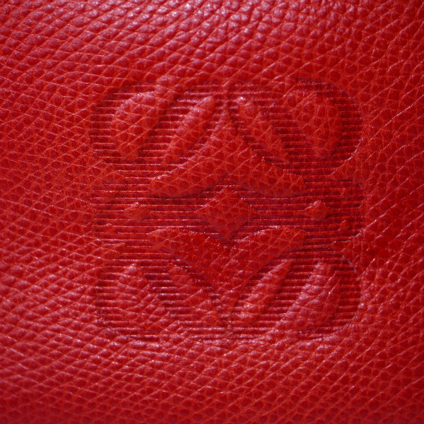 LOEWE　アナグラムロゴ巾着レザーショルダー（赤）