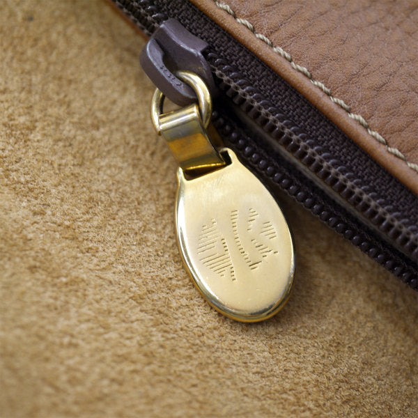 ENRIQUE LOEWE KNAPPE 総革ポシェットバッグ（茶）