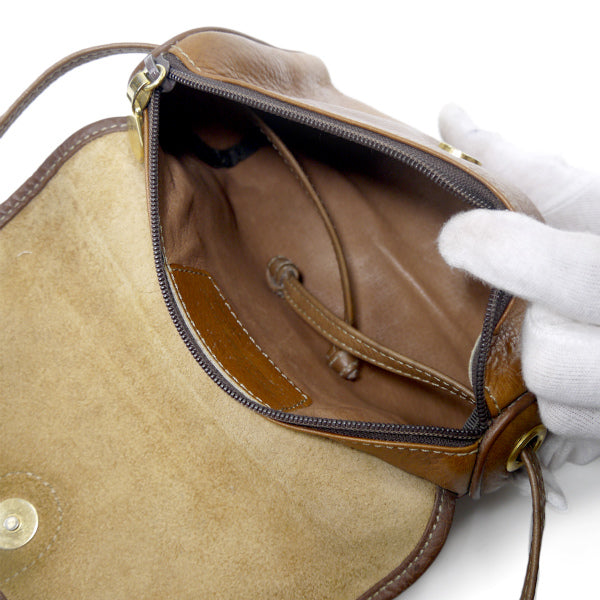 ENRIQUE LOEWE KNAPPE 総革ポシェットバッグ（茶）