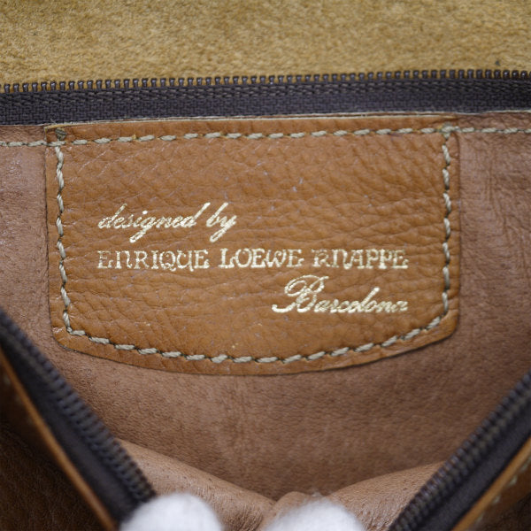ENRIQUE LOEWE KNAPPE 総革ポシェットバッグ（茶）