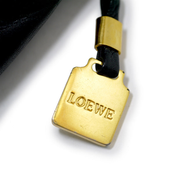 LOEWE　アナグラムロゴ レザークラッチバッグ（黒）