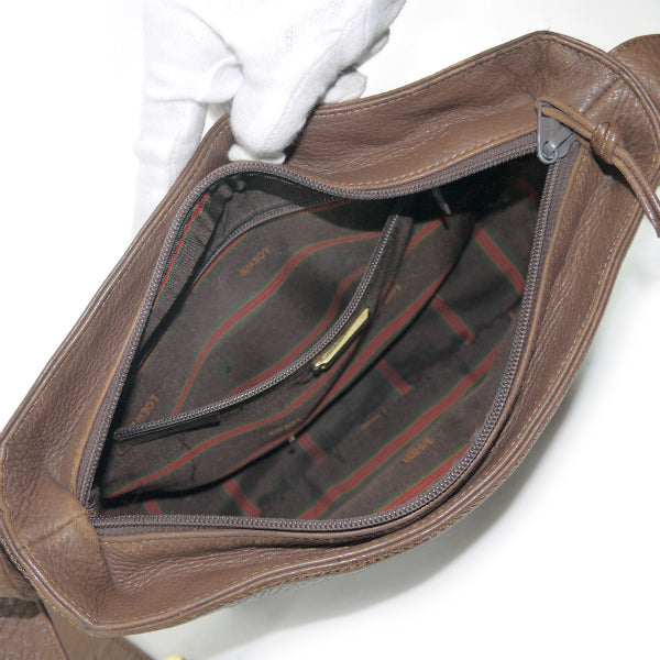 LOEWE　アナグラムロゴ スクエアショルダー（茶）