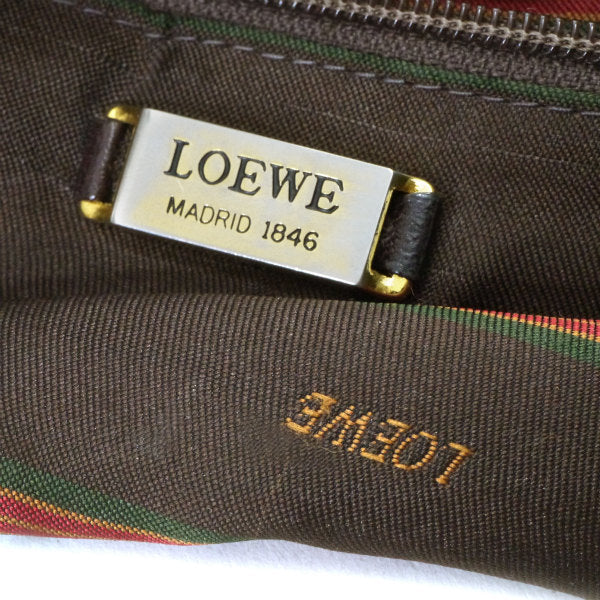 LOEWE　アナグラムロゴ スクエアショルダー（茶）