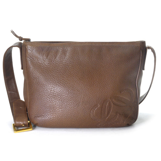 LOEWE　アナグラムロゴ スクエアショルダー（茶）