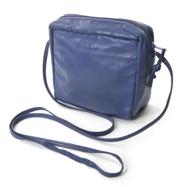 LOEWE　アナグラムロゴ スクエアミニポシェット（青）