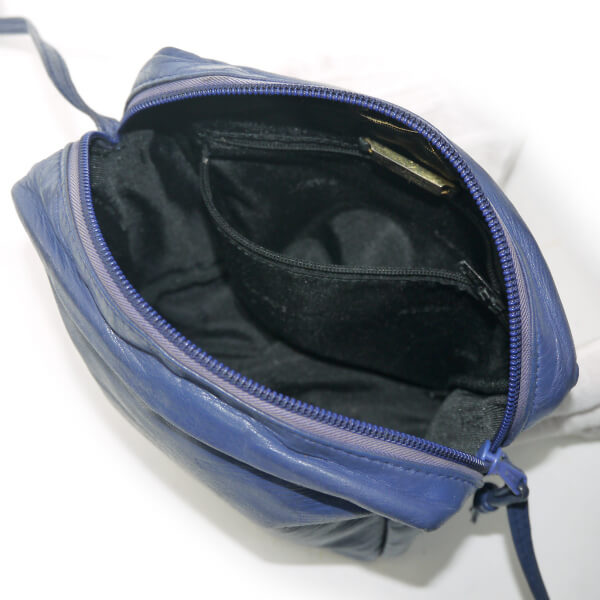 LOEWE　アナグラムロゴ スクエアミニポシェット（青）